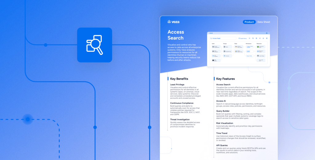 Access Search Data Sheet - Veza